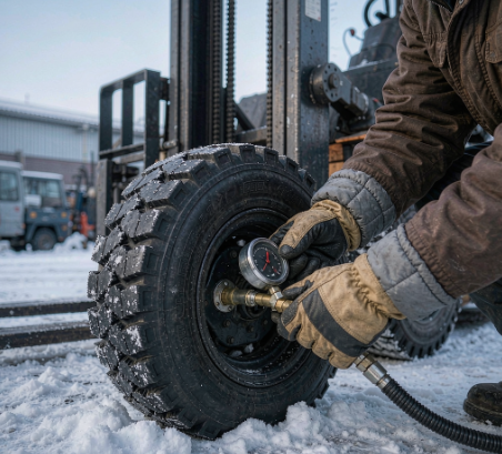 Forklift tire maintenance